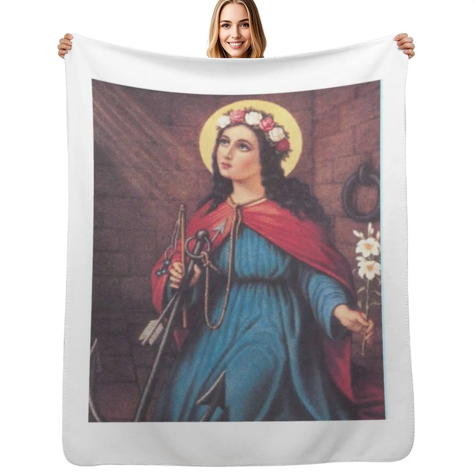 

Saint Philomena Throw Blanket For Decorative Sofa Extra Large Throw Bed linens Cute Blankets