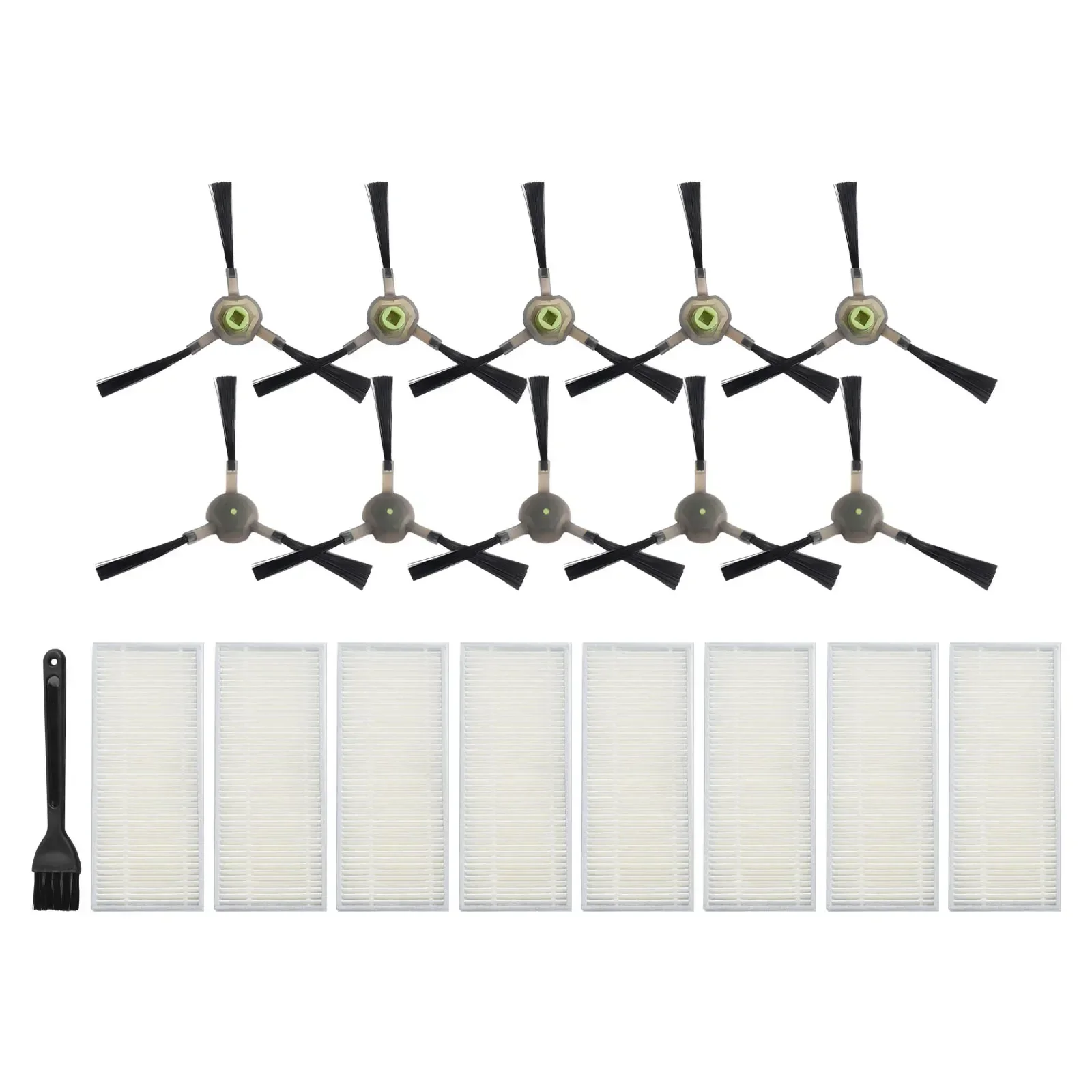 8pcs ตัวกรองสูญญากาศ 10pcs Edge-sweeping แปรง 1pcs แปรงทําความสะอาดสําหรับ OKPLife K2 K3 K4 K5 M210 M210S M210B M213 สูญญากาศ