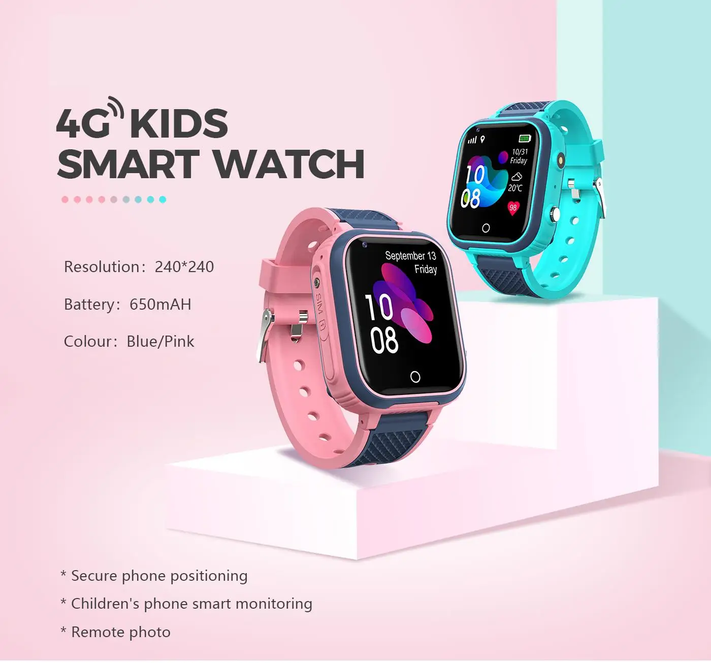 KGG Global LT21 4G Kids Smart Watch GPS Tracker bambini Smartwatch videochiamata Phone Watch SOS Call Back Monitor per Android IOS