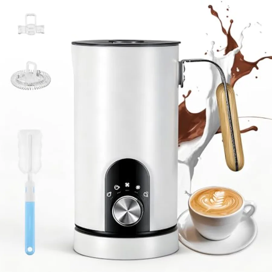 

2026 Upgraded 19.9 OZ Detachable Milk Frother and Steamer for Coffee with Temperature Display 5 in 1 Large Capacity Automatic W