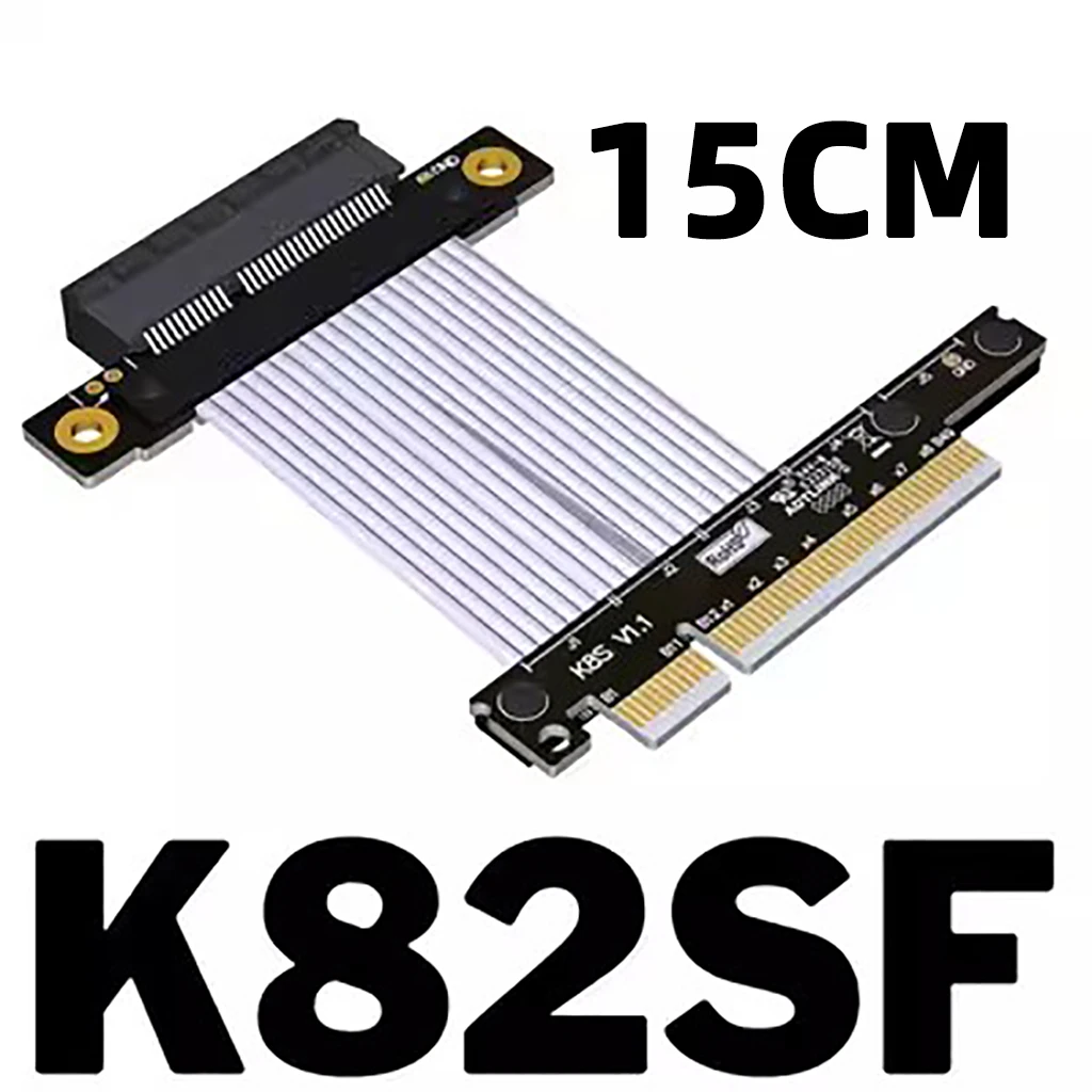 

Кабель-удлинитель PCIe 5.0 X4-X8 (90, 180, 270 градусов) GEN5 128 Гбит/с, адаптер-райзер для расширения SSD PCIe 4X