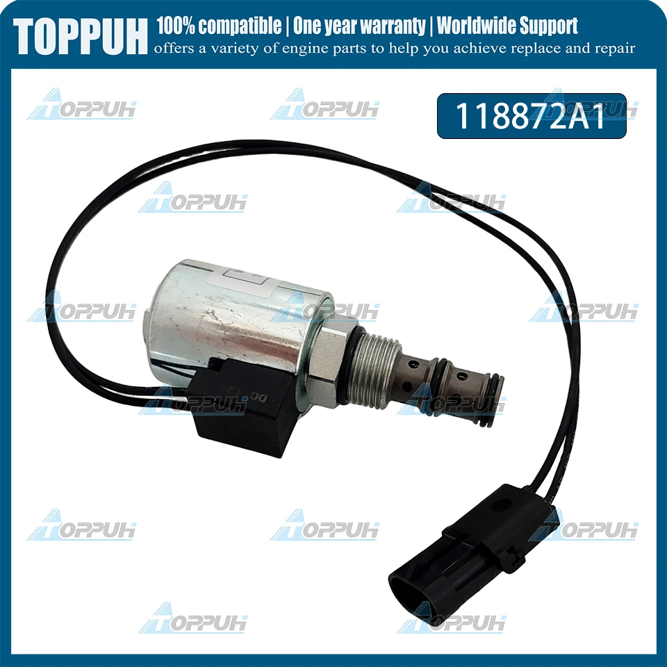 1pc 12V 118872A1 Solenoid Valve for CASE 5120 5130 5140 5150 5220 5240 580K 1971438C3 view 2