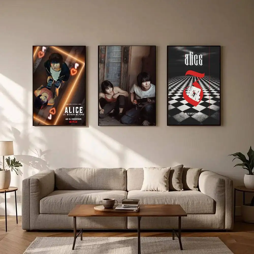 TV A-Alice In Borderland Poster Art Sticky Wall Waterproof Home Living Room Bedroom Bar Aesthetic Decoration