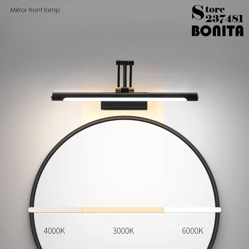 Retro Swing Arms Bedroom Wall Lamp Gallery Vanity Light Angle Adjustable Mirror Cabinet Lights Toilet LED Mirror Front Lamp