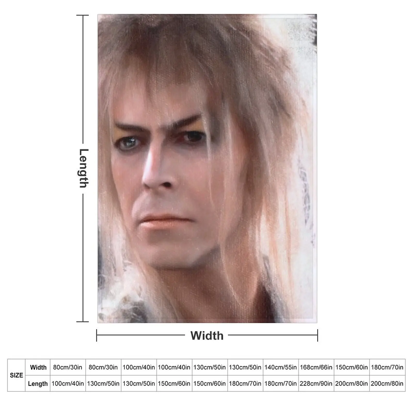 Jareth the King of Goblins Falling in the Labyrinth Throw Blanket couch cozy soft plush fuzzy picnic outdoor blanket