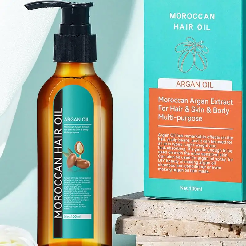 Moroccan Hair Oil Organic Moroccan Argan Oil for Hair Growth Nourishing Glossy Hair Oil Smoothing Hair for Men Women 100ml