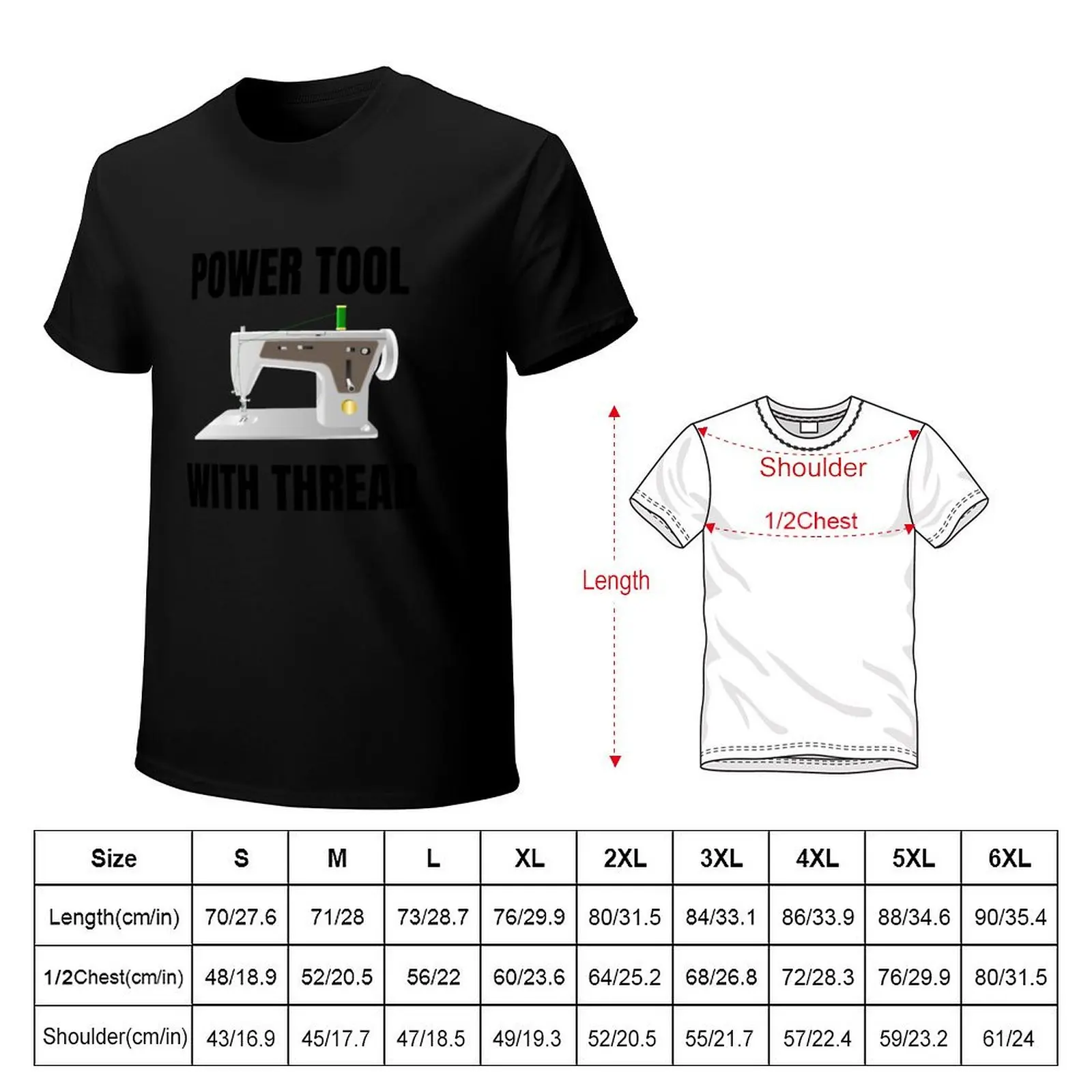 Funny Sewing Gifts - Power Tool With Thread T-Shirt Anti-Wrinkle Short Sleeve T-Shirt