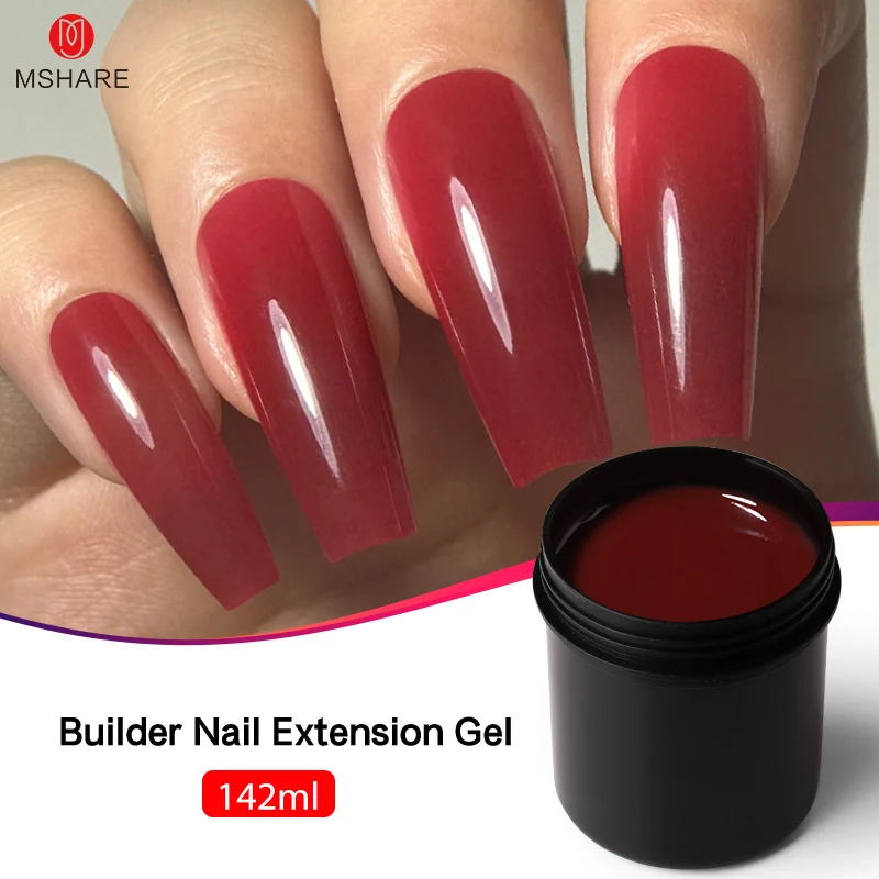 

MSHARE Red Purple Self Leveling Gel Camouflage Encapsulated For Nail Extension Running Thin 142ml Lopende Dunne Gel