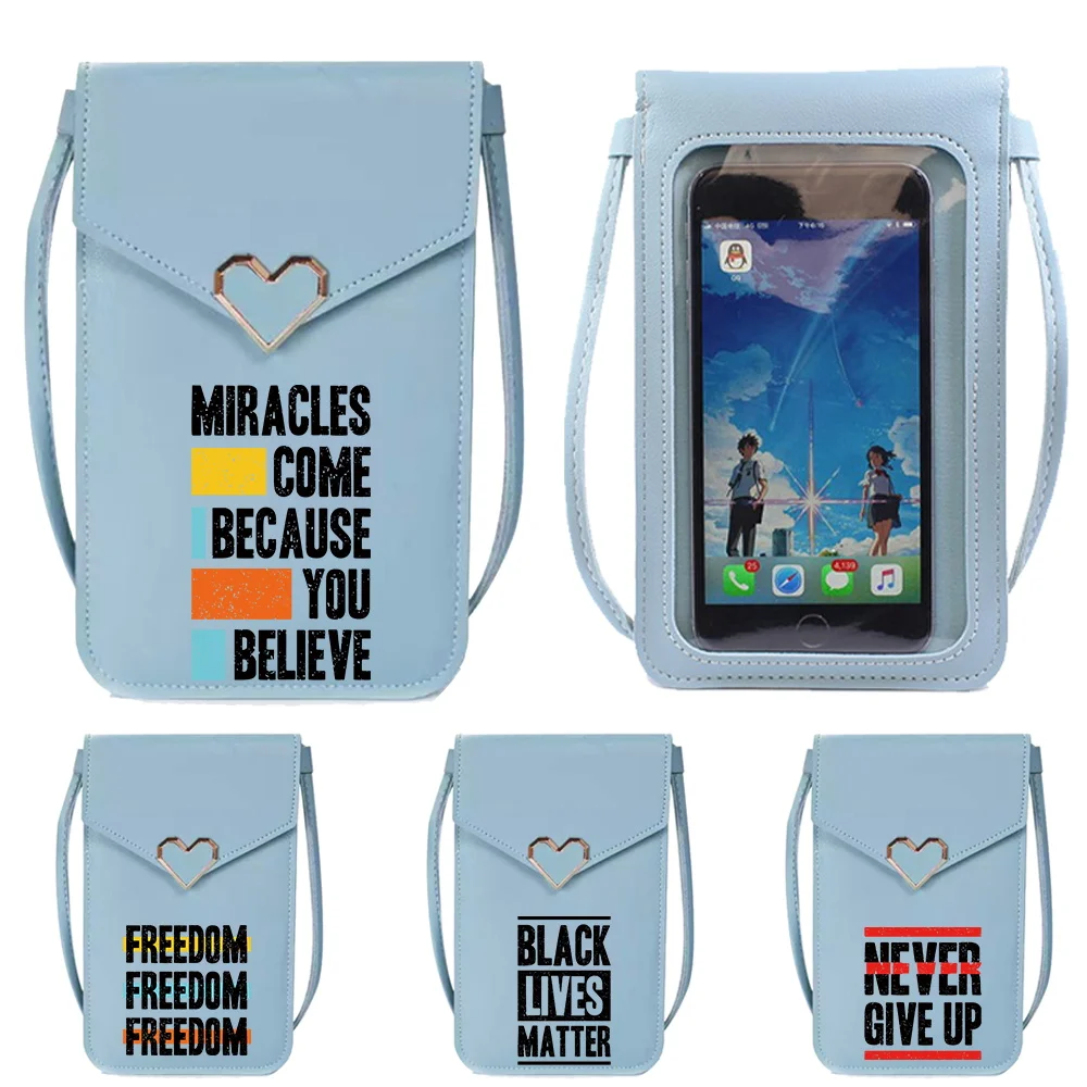 

Универсальная прозрачная сумка для телефона с сенсорным экраном, повседневная сумка через плечо для поездок на работу, легкая сумка для покупок с узором