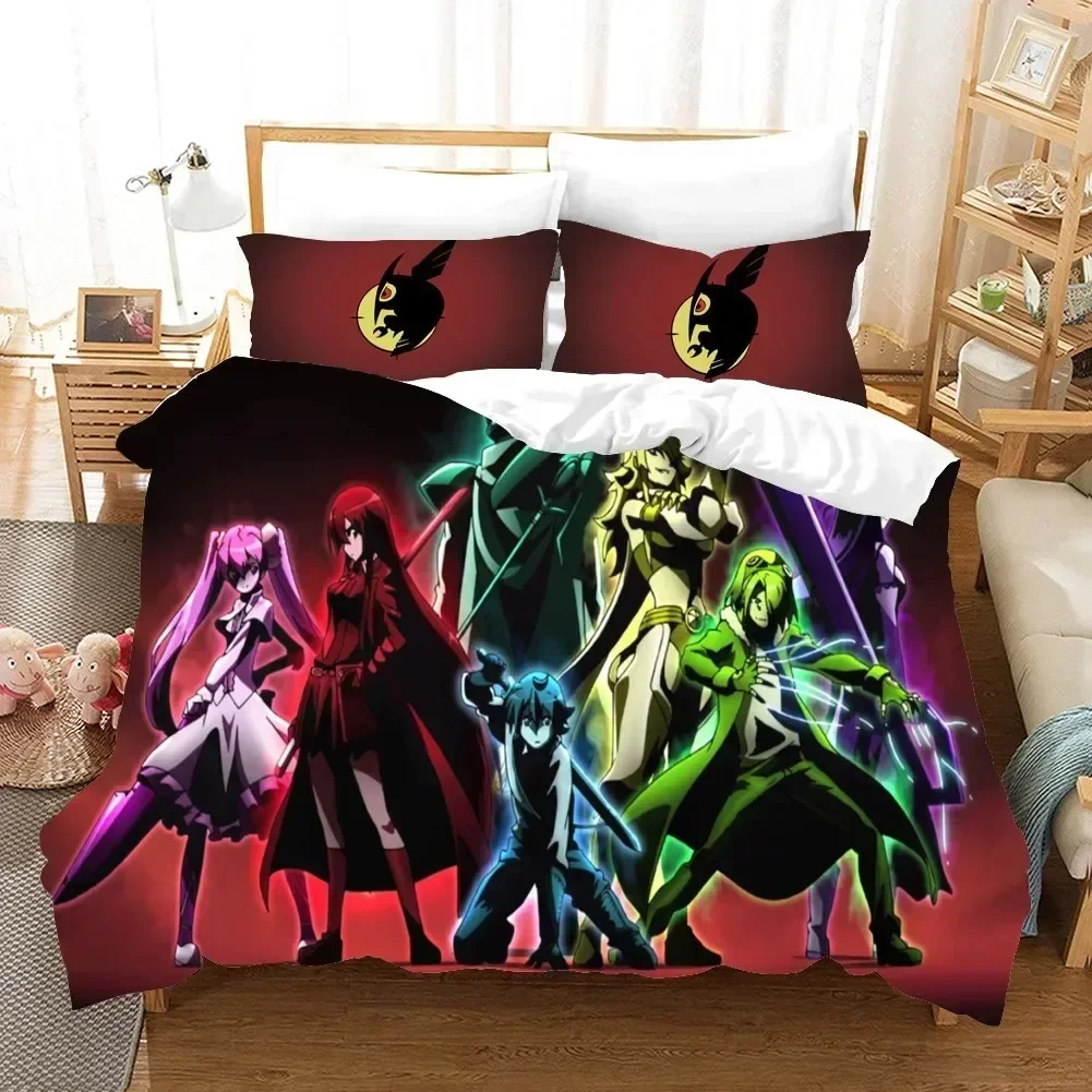 Anime Akame ga KILL Bedding set Printed Duvet Cover Pillowcase Single Double Queen Super King Size Sets Home Textile