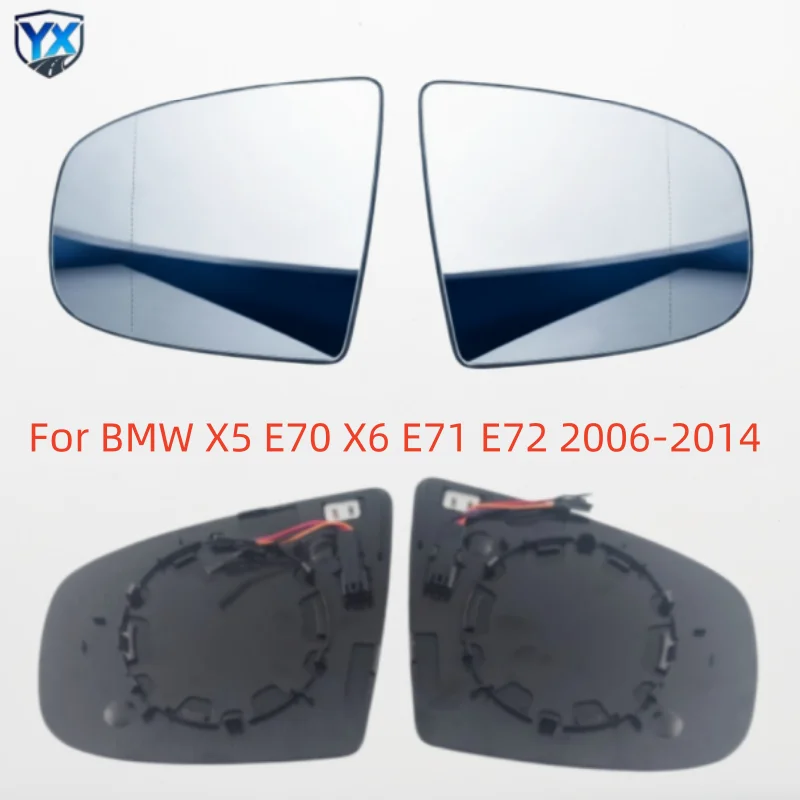 Heated Side Wing Rearview Mirror Glass Replacement Lens For BMW X5 E70 X6 E71 E72 2006-2014 Car Exterior Wing Mirror Parts