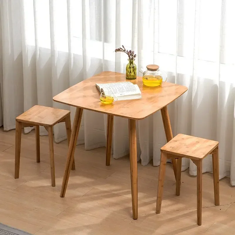 

Dining Table Nordic Small Coffee Table Tea Tables Style Corner Discussion Bamboo Leisure Tables Simple Modern Living Room mesa