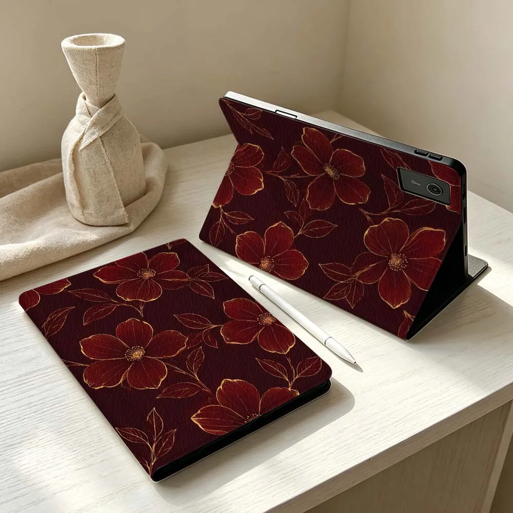 Art Gold Thread Flower Pattern For Lenovo Xiaoxin Lenovo Tab Pad Pro Plus P12 P11 M10 Soft Pen Tray Tablet Case