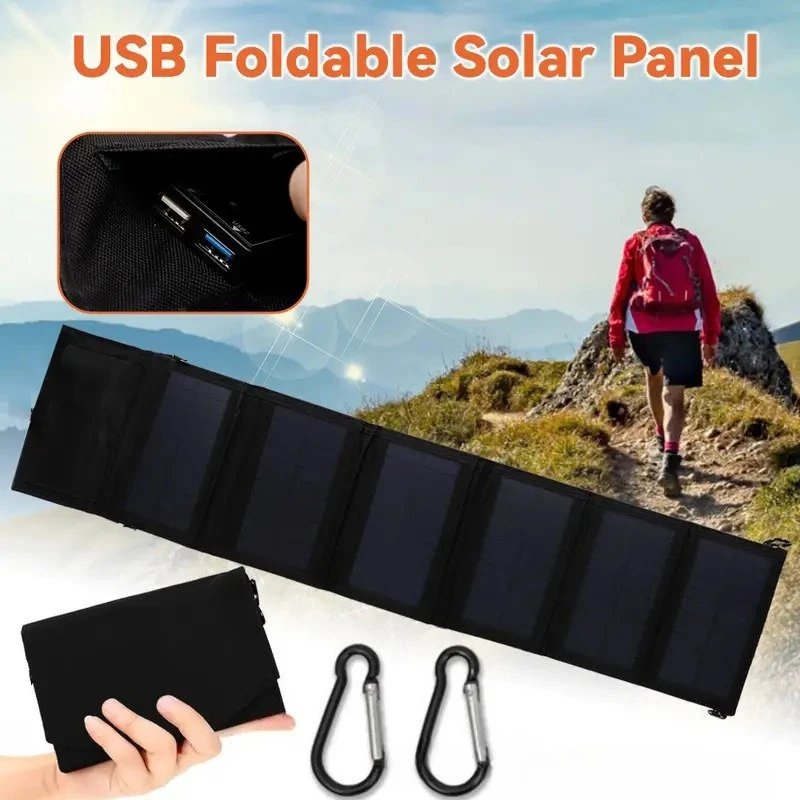 30W Portable Solar Panel Kit Foldable, Lightweight High-Efficiency Solar Charger for RV, Camping, Off-Grid, Emergencies
