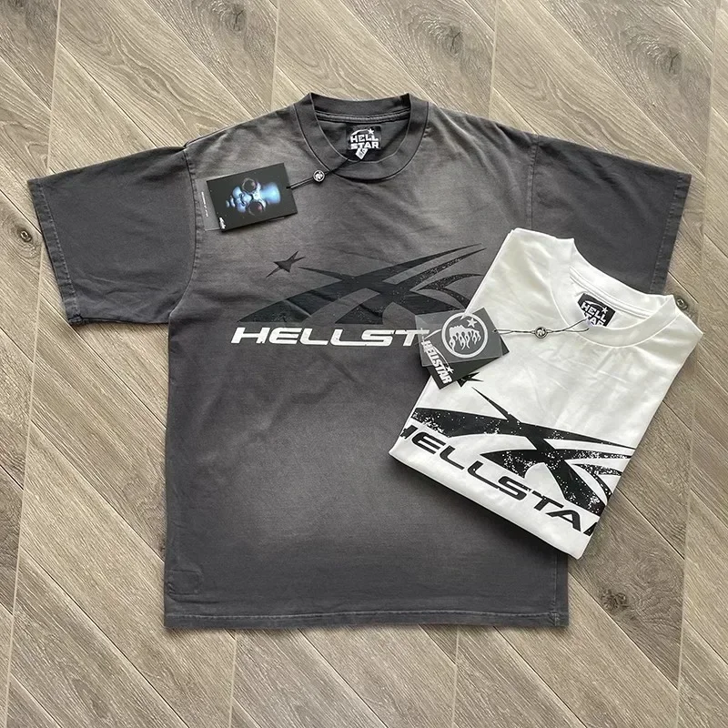 Hetchter Grote Logo Katoenen Wash Korte Mouw Футболка Van HS Ins
