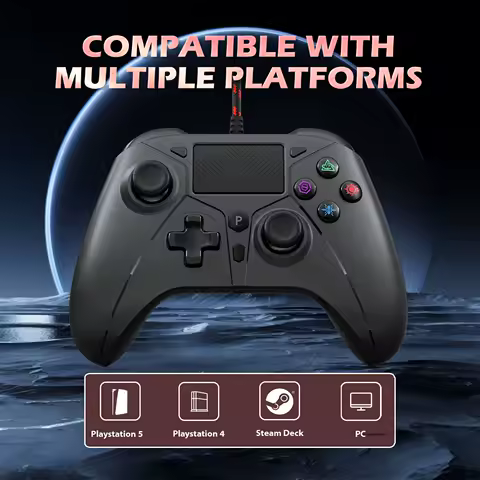 Gamepad For playstation 5 PS5/PS4/Pc Console Wire Controller With Turbo Touchpad Hall Trigger, Vibration Headphone Function Game