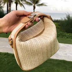 Straw Crossbody Bag For Women New Bohemian Small Knitting Summer Purse And Handbag Vacational Bucket Beach Bags