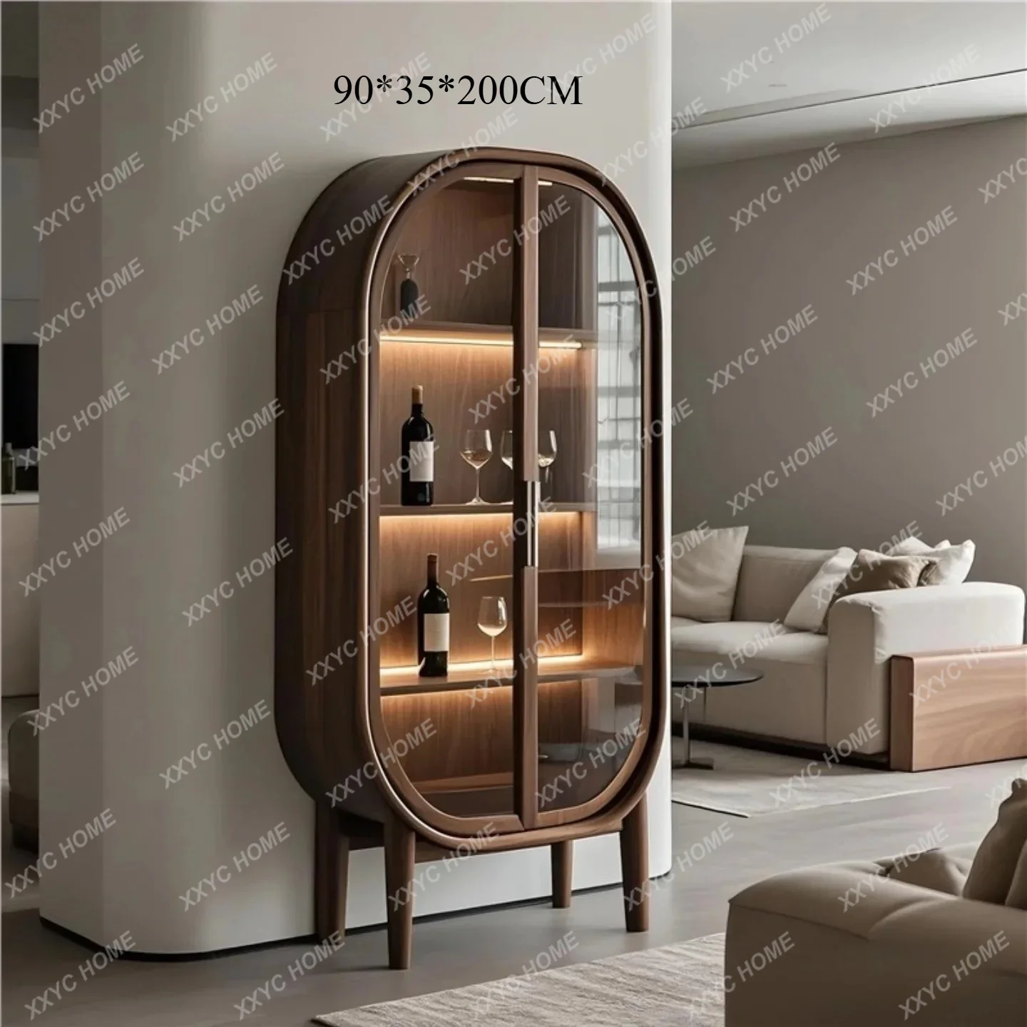 Narrow Display Living Room Cabinets Large Wooden Saving Arched Living Room Cabinets Corner China Mueble Salon Furniture Home