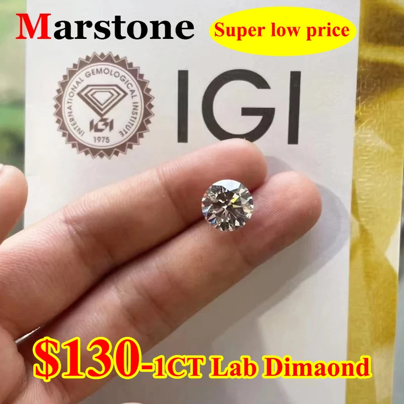 1CT IGI Lab Diamond DEFG IF VVS1-VS2 redondo HPHT IGI certificado súper blanco piedra cultivada fábrica al por mayor