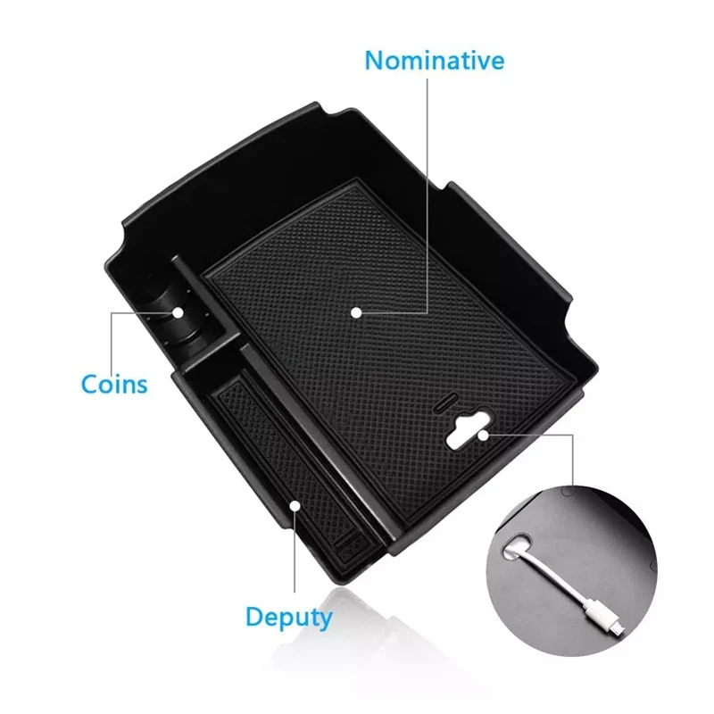 Car Armrest Storage Box For Hyundai Elantra 2019 2020 Central Control Storage Box Auto Interior Accessories Black