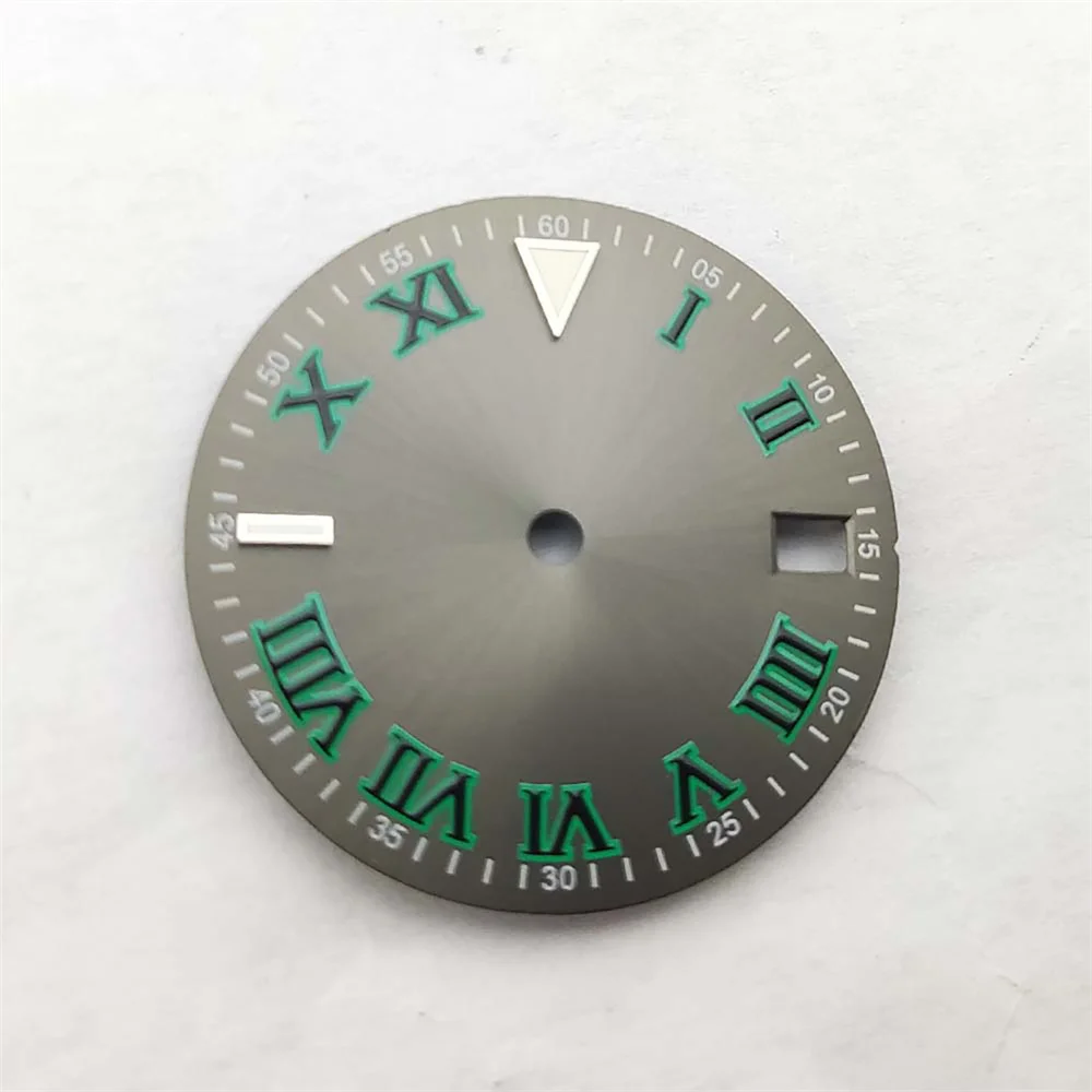 28.5MM Luminous Datejust Dial Roman Numberals Index For NH35 /36/4R36 Oyster type Dial +Watch Hands Modifying SUB Watch Parts