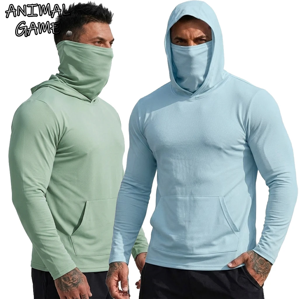 Camiseta Masculina com Proteção Solar UPF50+ para Caminhadas, Secagem Rápida, Camisetas de Proteção Solar para Pesca, Manga Longa