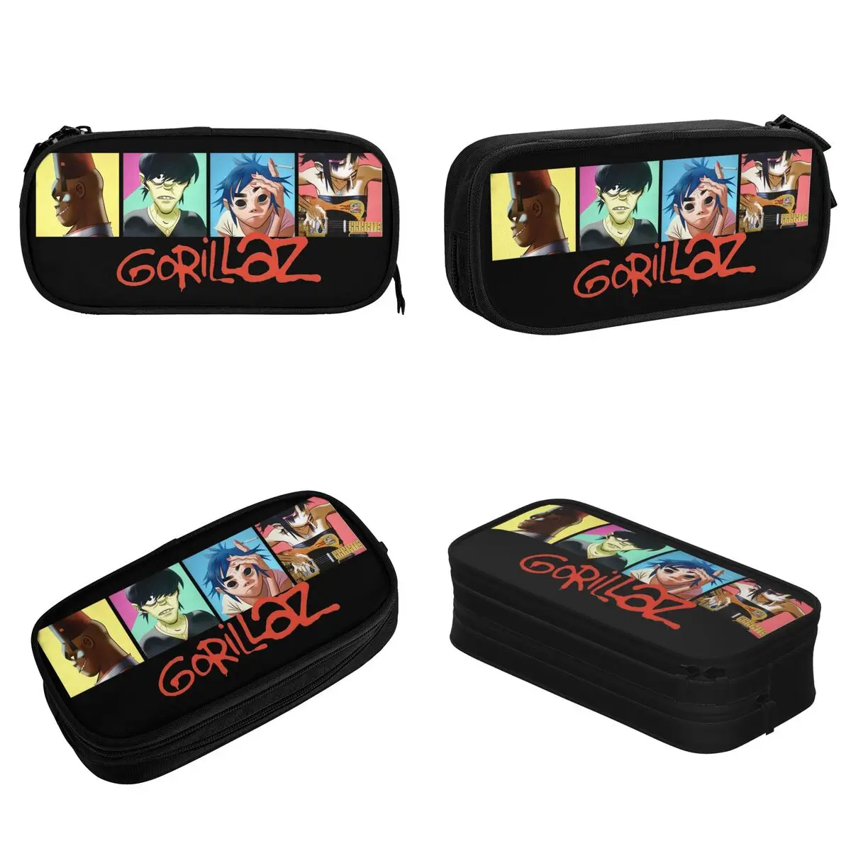 Mooie Gorillaz Rock Etui Muziek Potlood Doos Pen Kinderen Grote Opbergtas Studenten School Geschenken Briefpapier