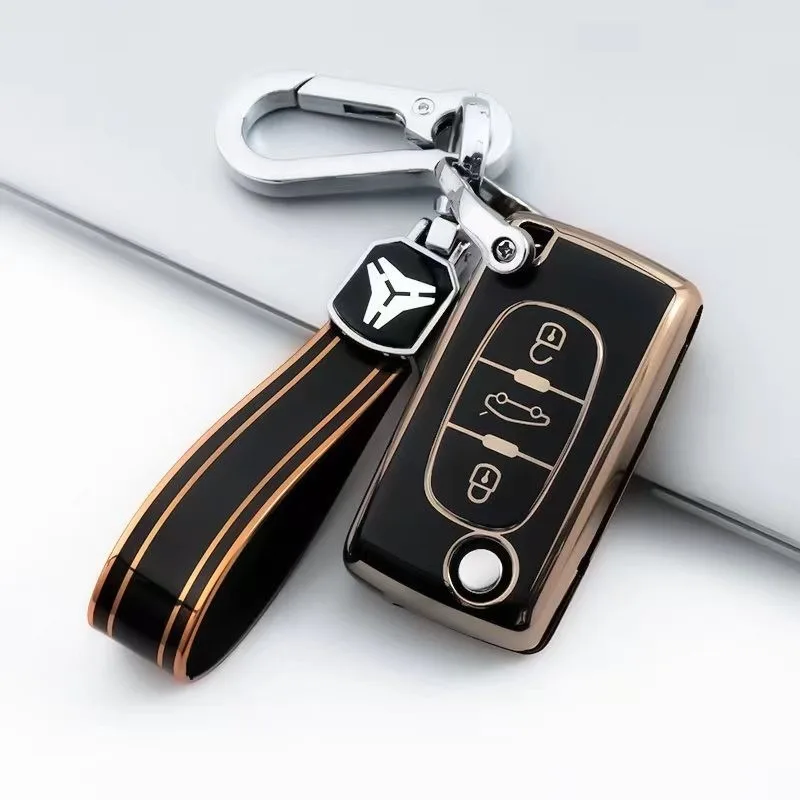 TPU Auto Flip Schlüssel Fall für Peugeot 3008 5008 107 207 307 308 407 607 für Citroen Xsara Picasso C5 C6 C8 Abdeckung Fob Zubehör