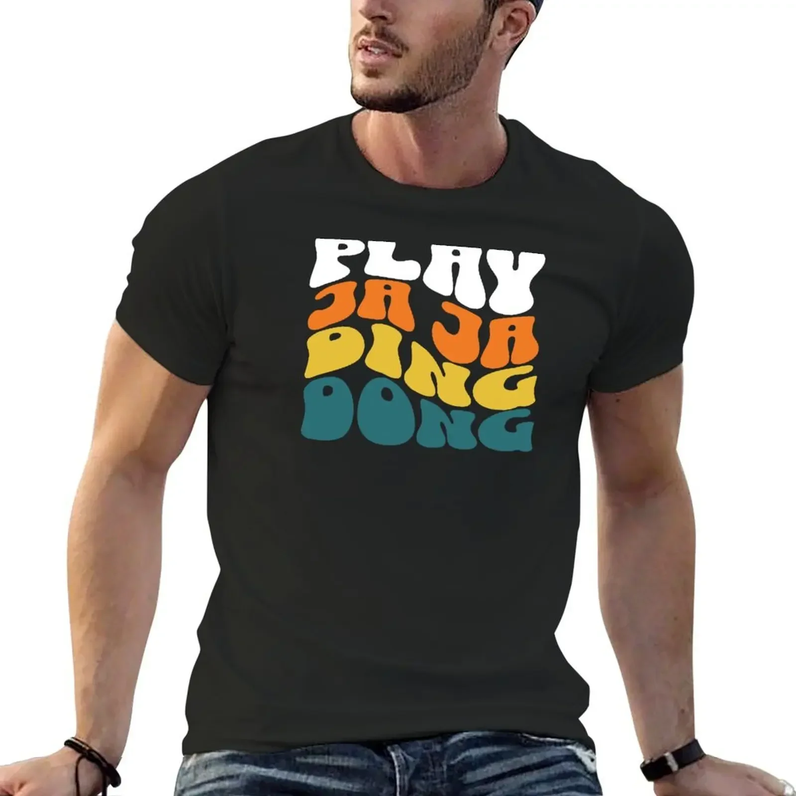 

Play Ja Ja Ding Dong Groovy Fire Saga T-Shirt hippie clothes aesthetic clothes vintage plain black t shirts men