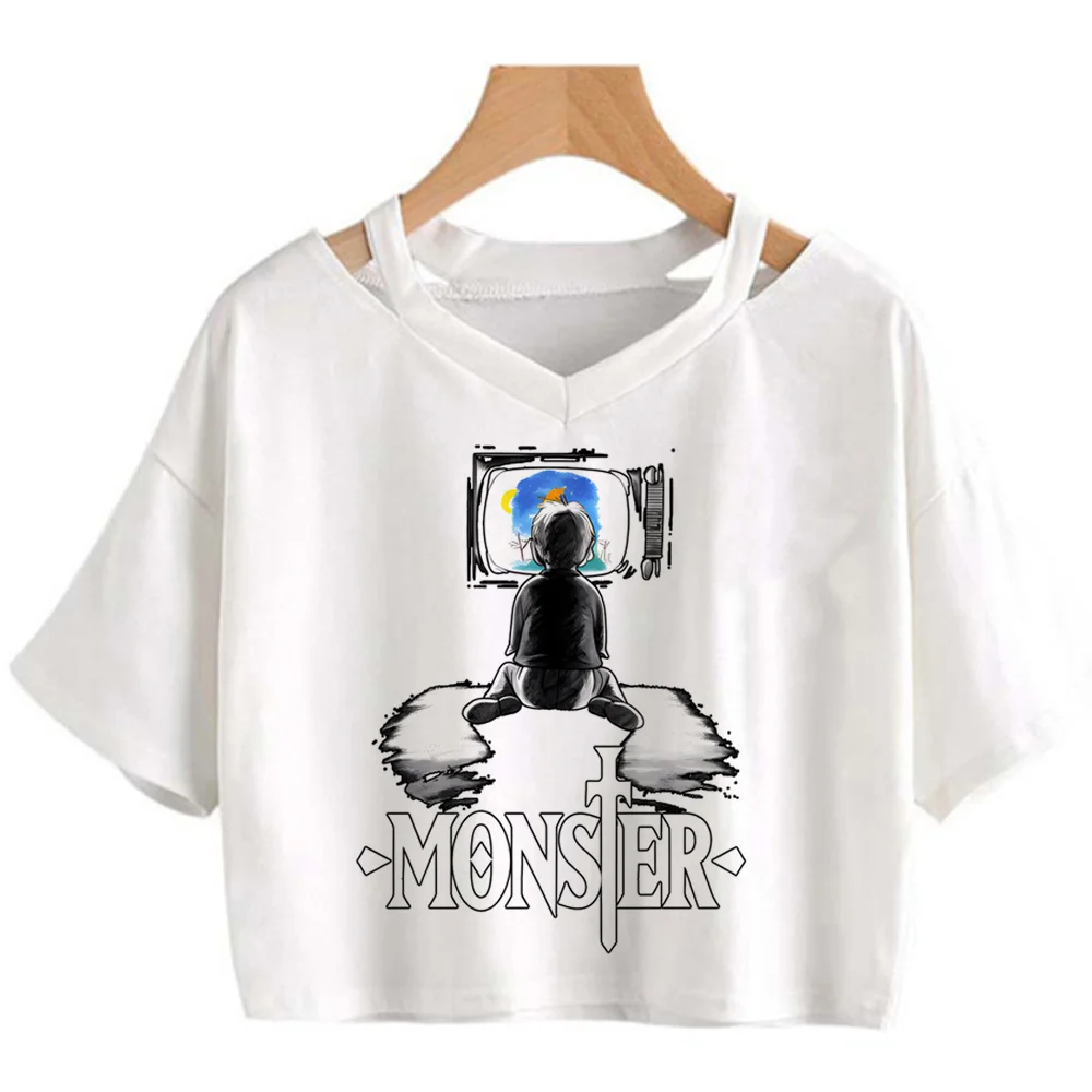 Monster Anime cropped top shoujo cutecore japanese streetwear t-shirt jojifuku summer anime clearance sales alternative