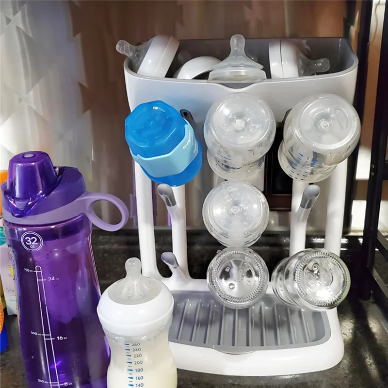

AS60-Vertical Baby Bottle Drying Rack, Stand Large For Kitchen Countertop Space Saving Bottle Rack Dryer
