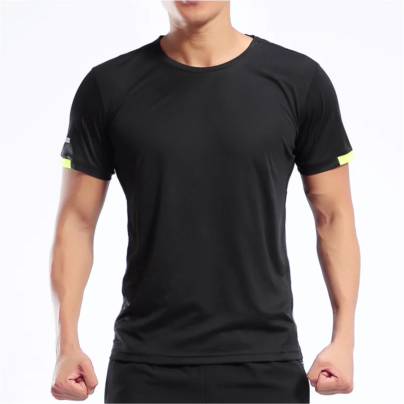 Quick-drying Sports Fitness T-shirt Custom Printed Logo Men\'s Round Neck Polyester Shirt Personalized Design Embroidery Pattern