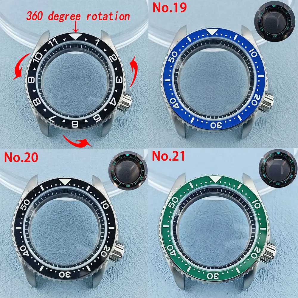 

41mm SKX 007 Silver watch case fits NH35 NH36 movement 316L stainless steel sapphire flat glass 10bar waterproof