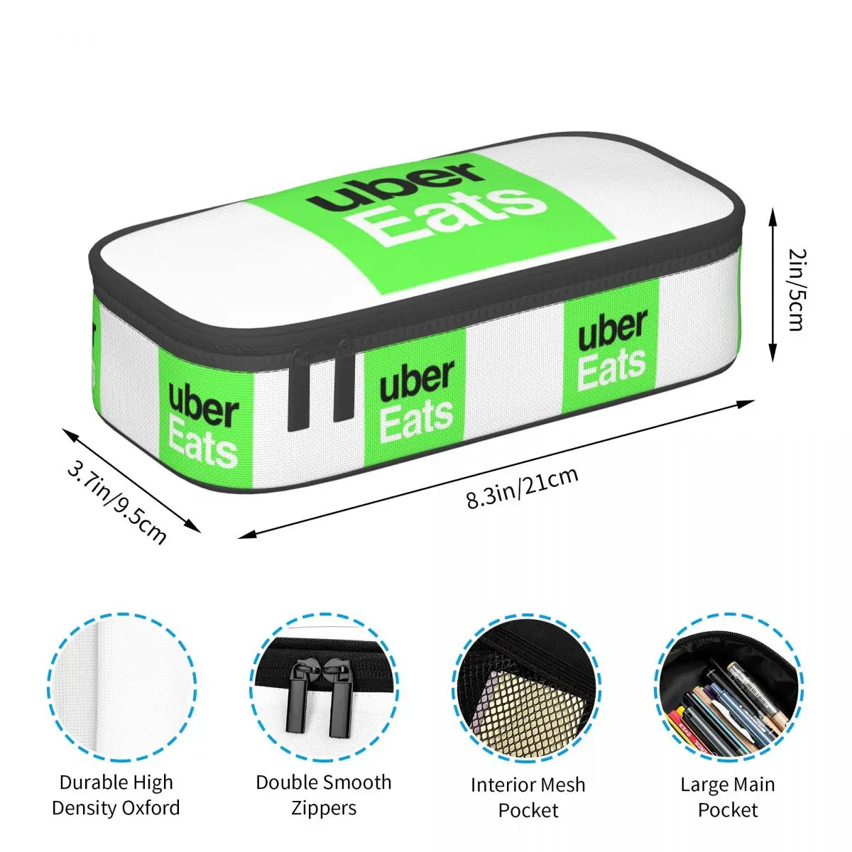 مقلمة Ubereats لصبي فتاة صندوق القلم المدرسية حقيبة أقلام رصاص لوازم القرطاسية حقيبة حامل القلم