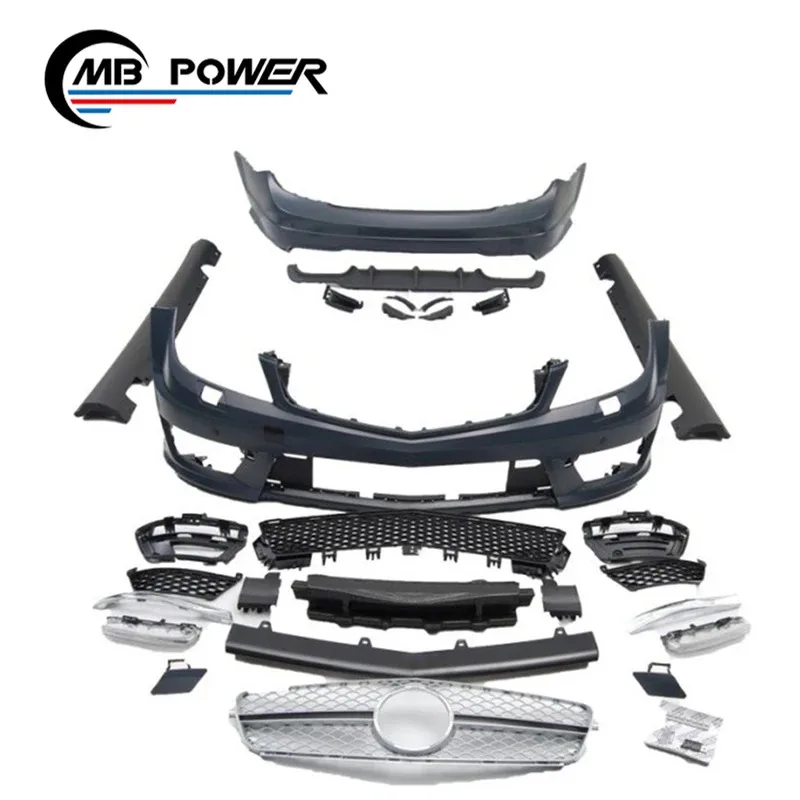 

C-class W204 C63 4D Style Body Kit for C200 C260 C180 to W204 C63 Front Bumper Rear Bumper Grille pp Material 11y-13y