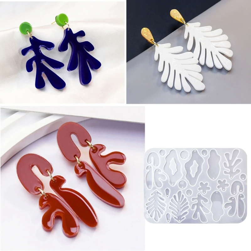 Moules irréguliers en Silicone pour pendentif de boucle d'oreille R3MC, moule antiadhésif en résine époxy pour bijoux à faire soi-même