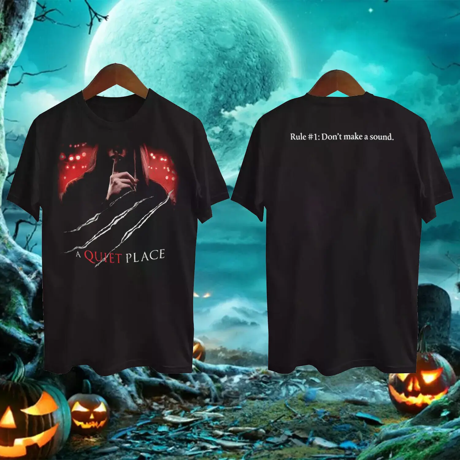 Halloween Horror Nights A Quiet Place Rule 1 Don’t Make A Sound T-Shirt S-5XL