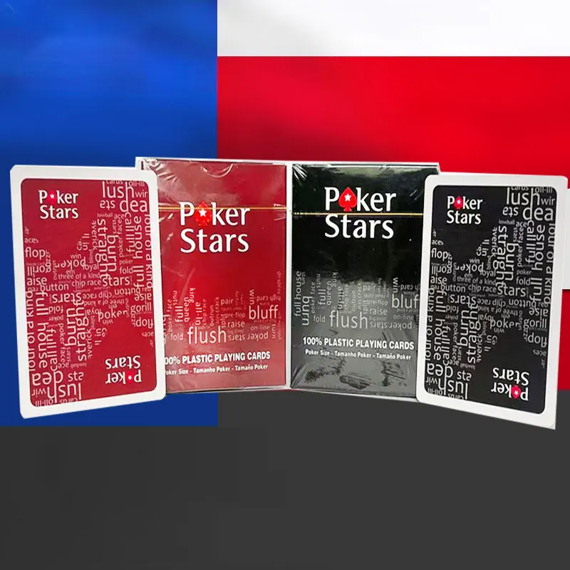 Vermelho/preto pvc baccarat texas hold'em plástico à prova dwaterproof água esfrega jogando cartas cartas largas jogos de tabuleiro 8.8x6.3cm truques mágicos ferramenta