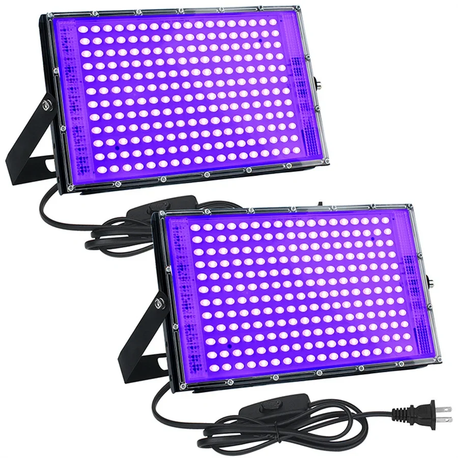 Luz LED ultravioleta de inundación para escenario, lámpara negra fluorescente de 395nm, 300W, 216 LED, para DJ, discoteca, fiesta, 1 o 2 paquetes