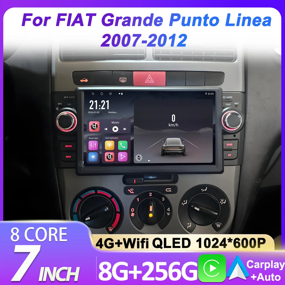 

2din Car Multimedia Video Player For FIAT Grande Punto Linea 2007 - 2012 Android Car Radio 8 Core AutoMotive Carplay Auto Screen