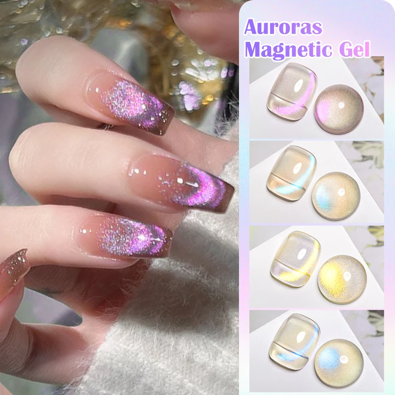 Incontra attraverso 7ml Aurora Cat smalto per unghie Gel magnetico per unghie Glitter Sparkling Gel UV semipermanente Nail Art vernice Manicure