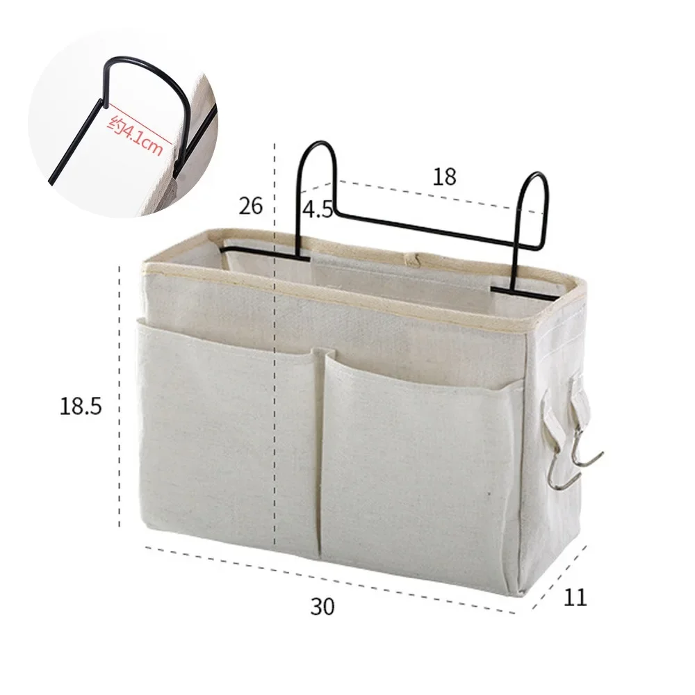 Canvas Bedside Hanging Pocket Storage Bag Bedroom Magazine Storage Pouch Diaper Caddy Toy Holder Baby Tissue Box Home Organizer