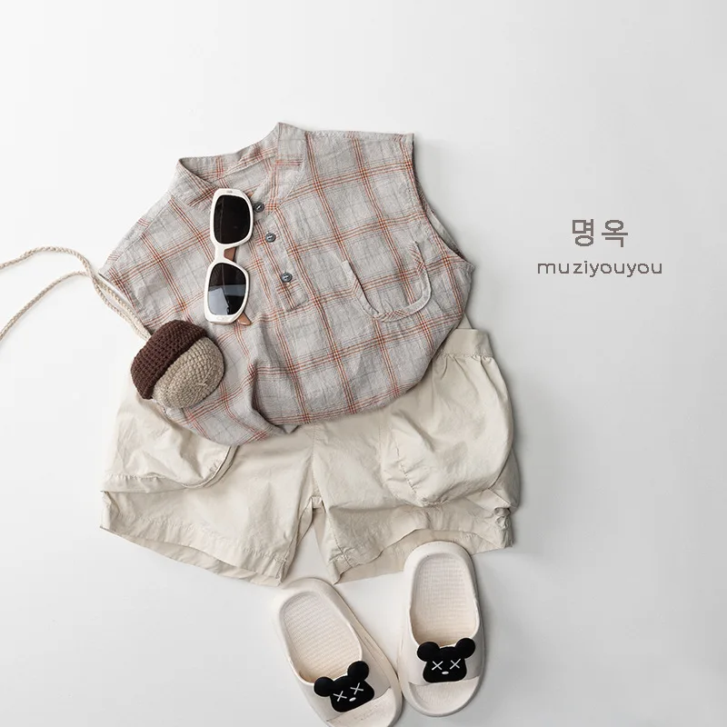 

2025 Summer New Children Casual Shorts Thin Cotton Boys Cargo Shorts Solid Girls Loose Versatile Casual Pants Kids Clothes