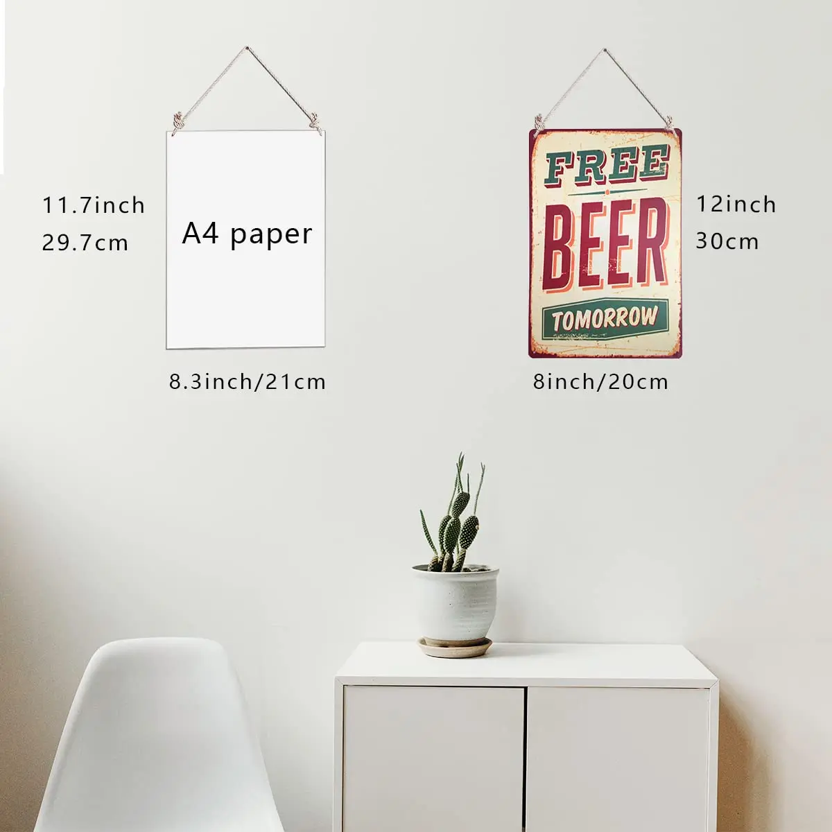 Free Beer Tomorrow Vintage Tin Sign Wall Decor 20 X 30 Cm 8x12 Inch