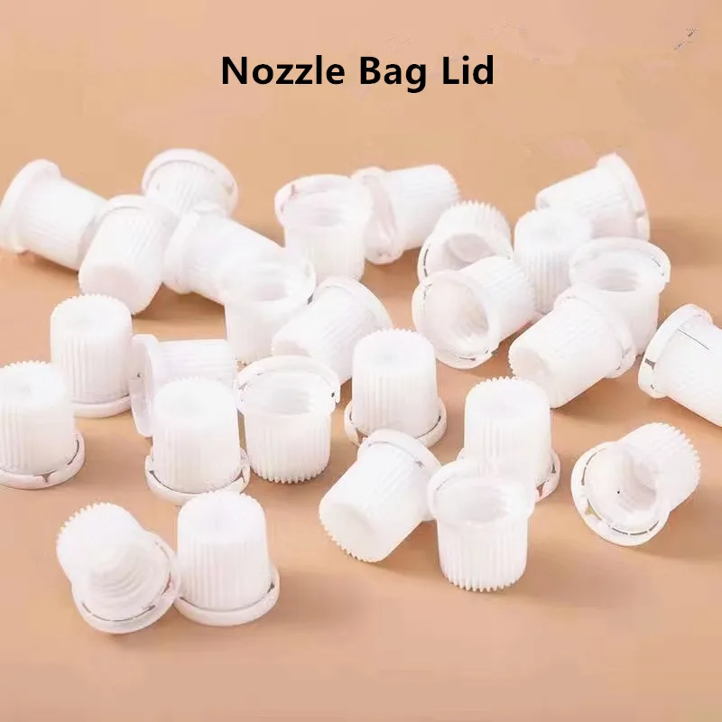 0.86cm caliber White Spout Pouch Cap 100pcs Lids of the Nozzle Bag, Food Grade Screw Cap Disposable suction cap