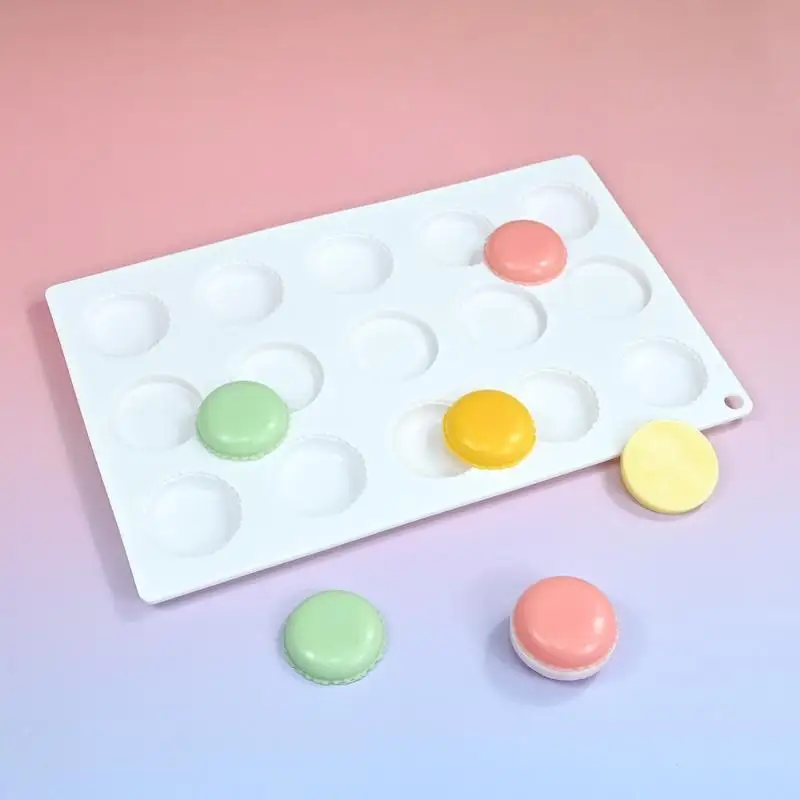 【HG】15 Cavity Macaron Silicone Mold Chocolate Biscuit French Pastry Baking Mold Aromatherapy Candle Squishy Making Mold