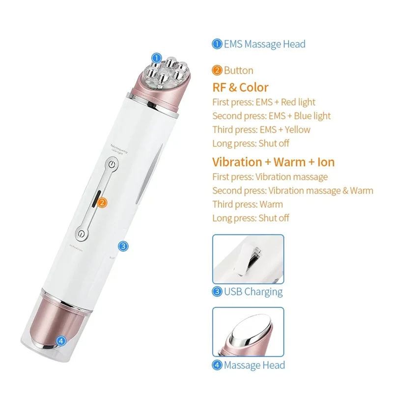 Mini EMS Eye Massager,  Heating Eye Lifting Massager Anti-Wrinkle LED Light Therapy Beauty Device