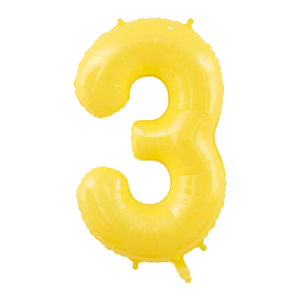 1pcs INS Vitality 40 Inch Yellow Digital Balloon Aluminum Film Balloon Birthday Decor Party Decoration Globos Baby Shower Ballon