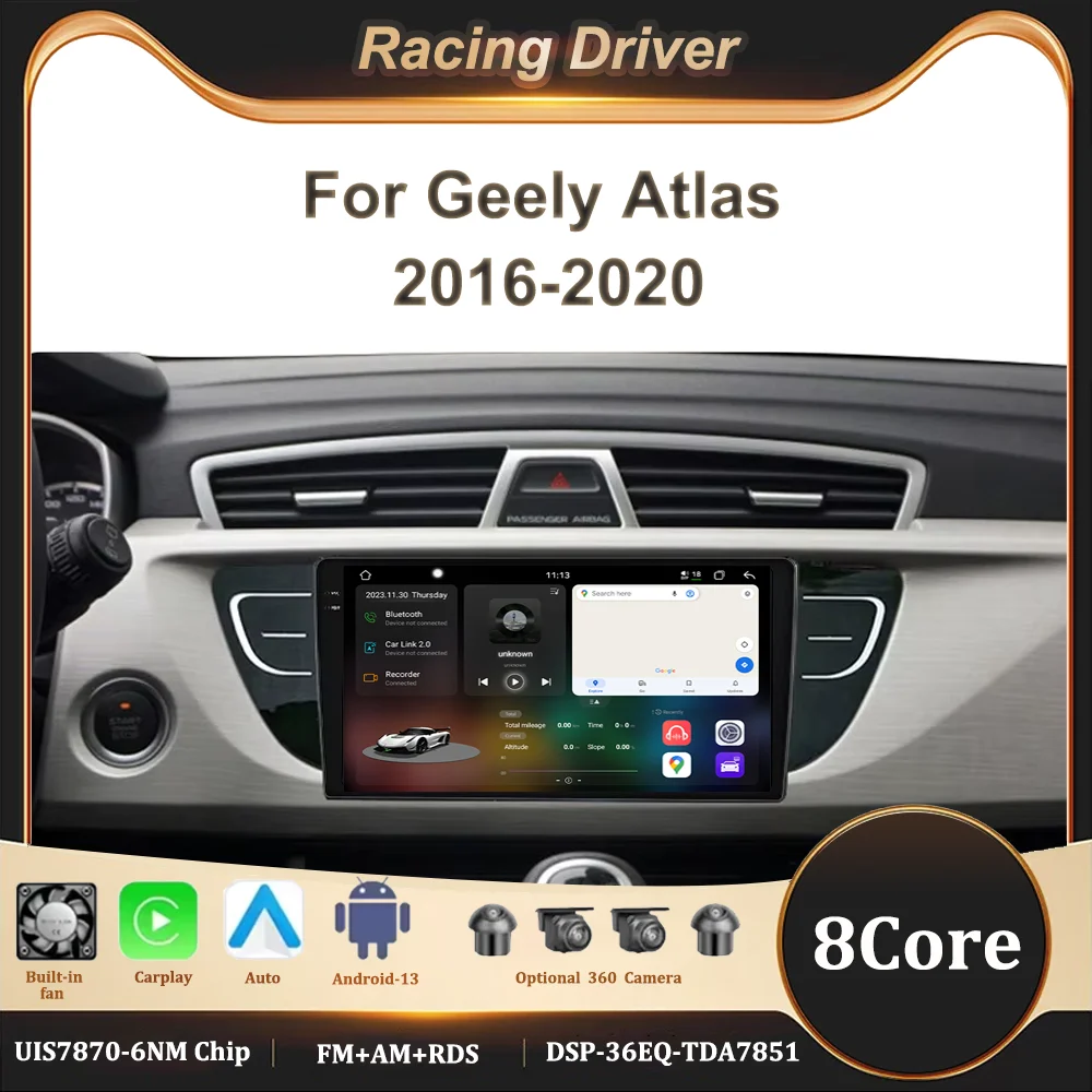 Radio para Auto UIS7870 6nm de 8 Núcleos para Geely Emgrand X7 Sport Atlas NL-3 2016-2020, Reproductor Multimedia, GPS, Estéreo, Car-Play, Auto DTS