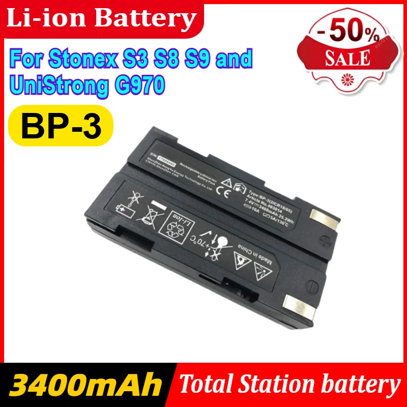 

BP-3 Rechargeable Battery for Stonex S3 S8 S9 and UniStrong G970 RTK GPS GNSS Li-ion Battery